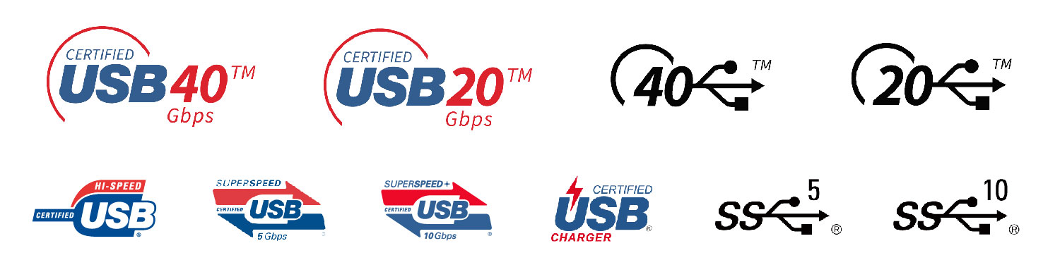 the various usb logos